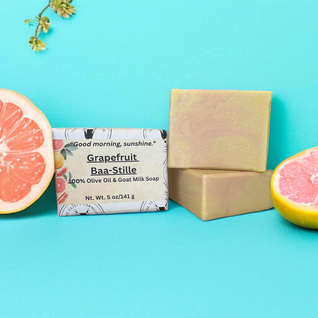 Grapefruit Baa-Stille Olive Oil & Goat Milk Soap
