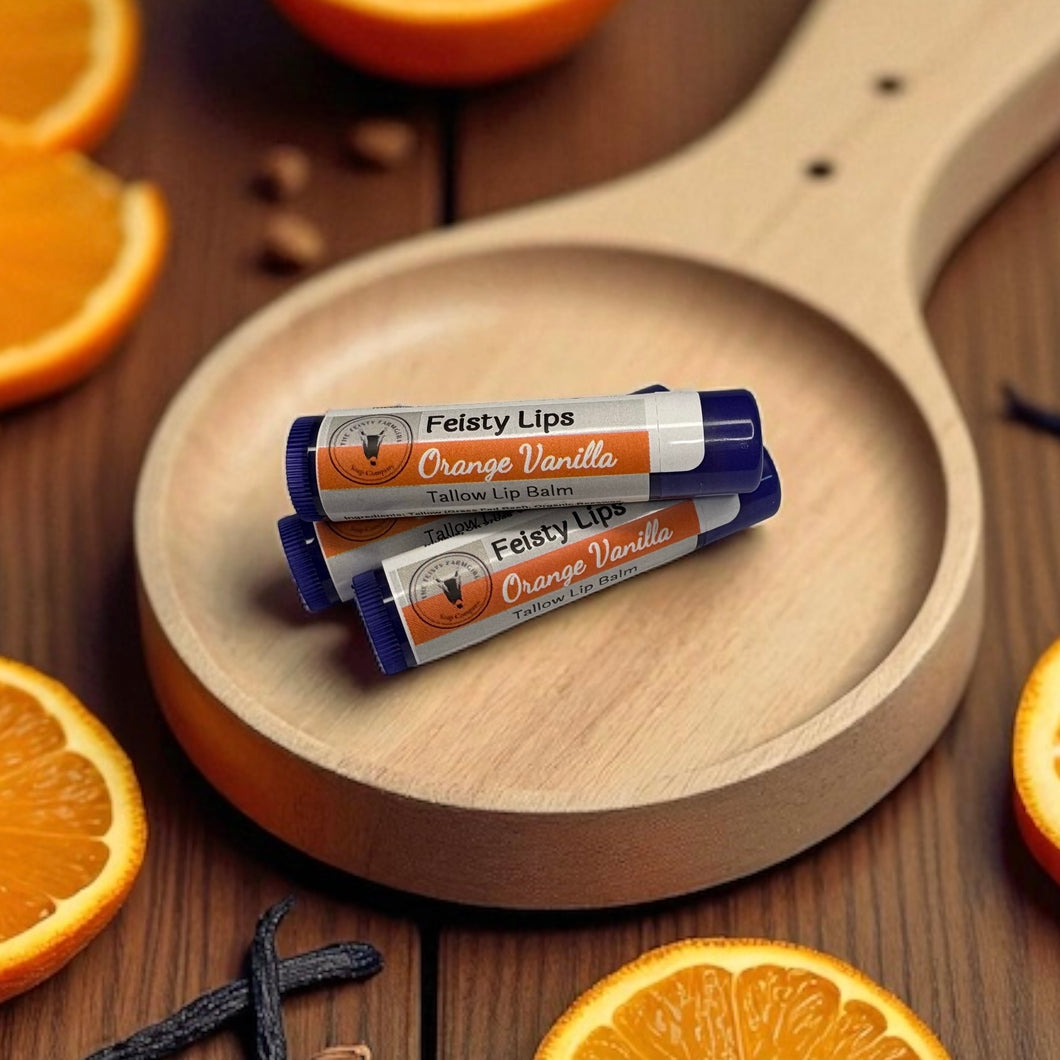 Feisty Lips Orange Vanilla Tallow Lip Balm