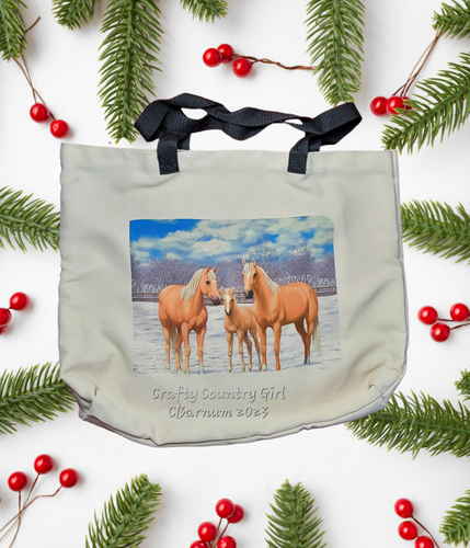 Large Palomino Horses Tote-Shopping Bag
