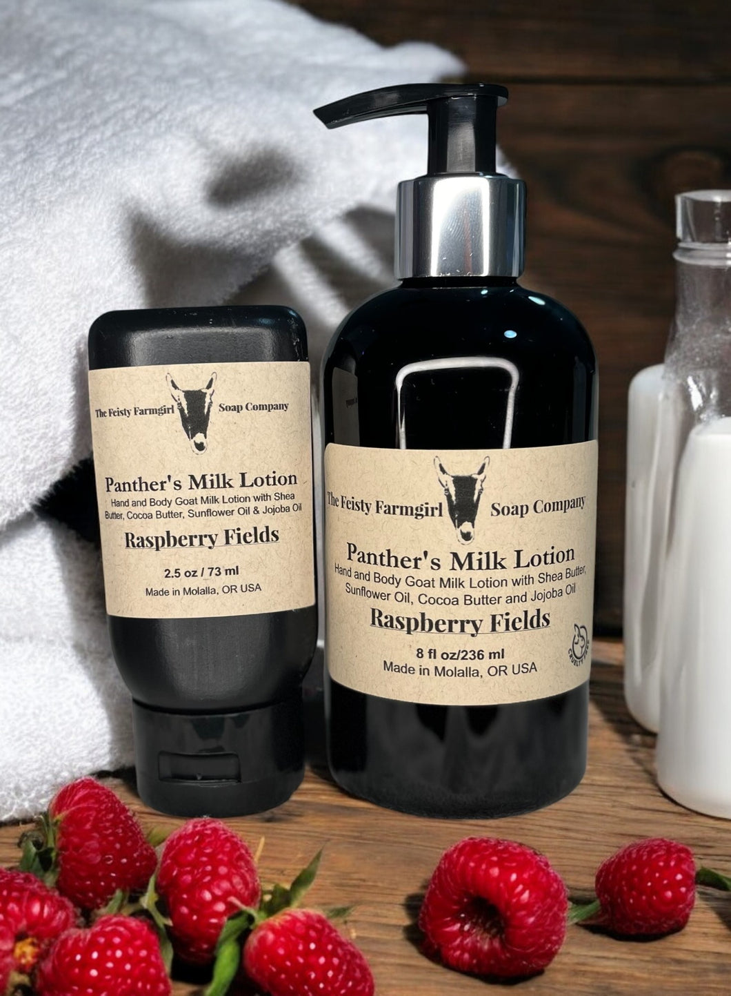 Raspberry Fields Panther's Milk Hand and Body Goat Milk Lotion